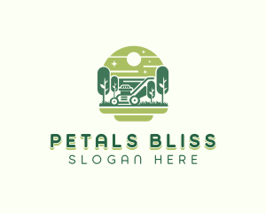 Mowing Lawn Mower logo design