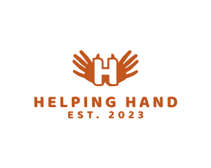 Hands Palm Charity Care logo design