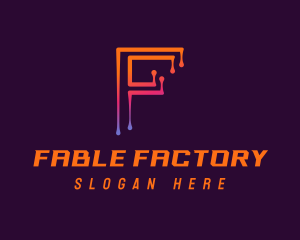 Modern Tech Letter F logo design