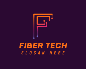 Modern Tech Letter F logo design