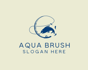 Fish Fishing Rod logo design