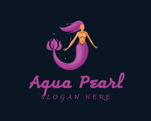 Mermaid Flower Lady logo design