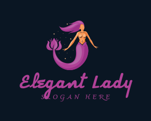 Mermaid Flower Lady logo design