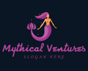 Mermaid Flower Lady logo design