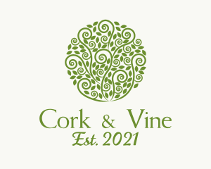 Elegant Green Vines  logo design