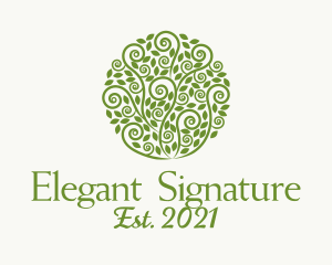 Elegant Green Vines  logo design