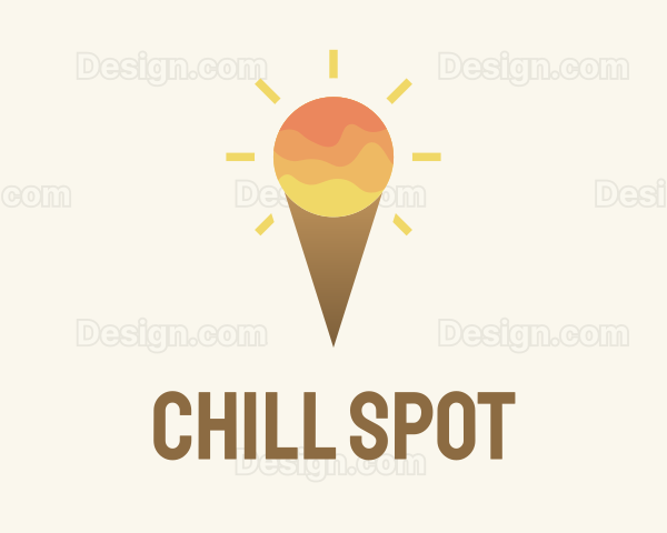 Ice Cream Sunset Sky Logo