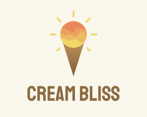 Ice Cream Sunset Sky logo design