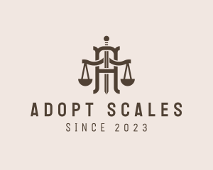 Justice Scale Letter A logo design