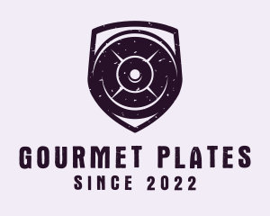Barbell Plate Shield logo design
