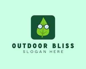 Sunglasses Leaf Mobile App logo design