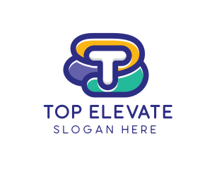 Colorful T Shape logo design