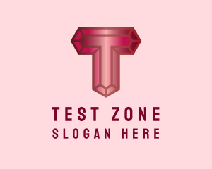 Red Gemstone Letter T logo design