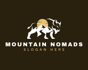 Bison Valley Mountain logo design