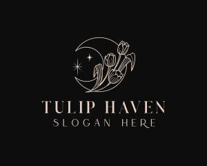 Moon Tulip Florist logo design