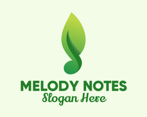 Musical Note Leaf logo design