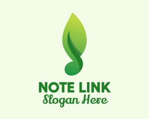 Musical Note Leaf logo design