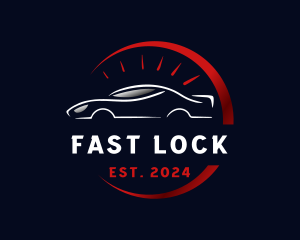 Fast Car Speedometer logo design