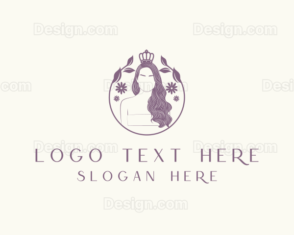 Floral Woman Crown Logo