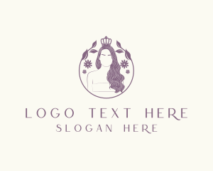 Floral Woman Crown logo