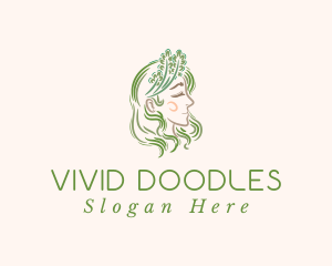 Beauty Flower Lady  logo design