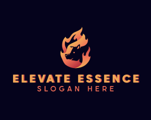 Hot Flame Pig Logo
