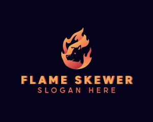 Hot Flame Pig logo design