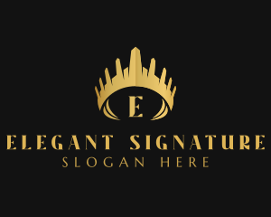 Elegant Pageant Crown logo design