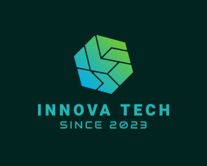 Cyber Tech Hexagon logo design