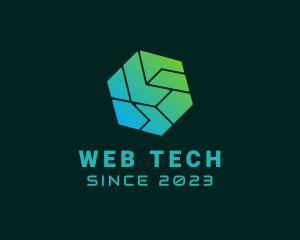 Cyber Tech Hexagon logo design