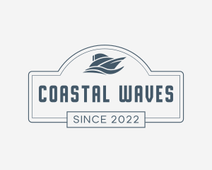 Boat Ocean Wave logo design