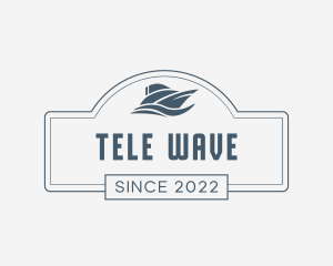 Boat Ocean Wave logo design