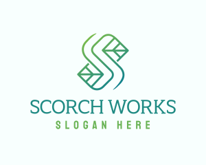 Eco Leaf Letter S logo design