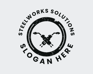 Steelworks Welding Torch logo design