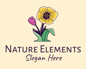 Natural Wild Flowers  logo design