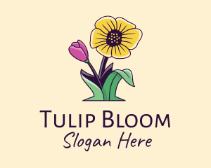 Natural Wild Flowers  logo design