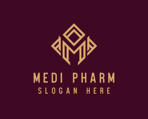 Geometric Diamond Letter M  logo design