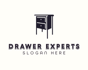 Drawer Nightstand Furniture  logo design