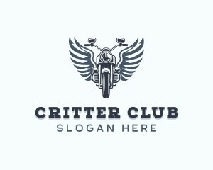 Motorcycle Rider Wings logo design