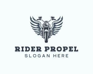 Motorcycle Rider Wings logo