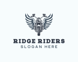 Motorcycle Rider Wings logo design