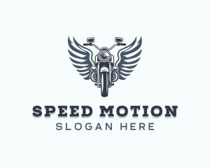 Motorcycle Rider Wings logo design