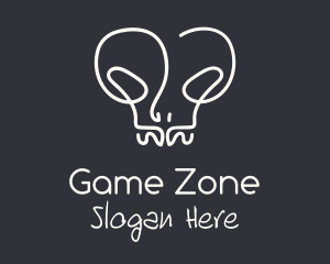 Monoline Alien Skull Logo
