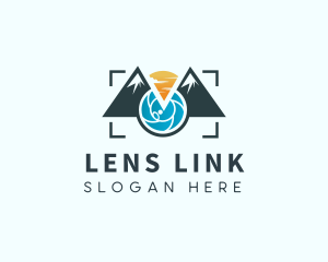 Mountain Camera Lens  logo design