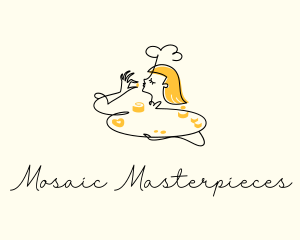 Monoline Female Baker logo design