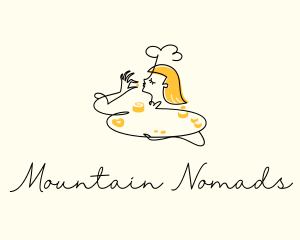 Monoline Female Baker logo design