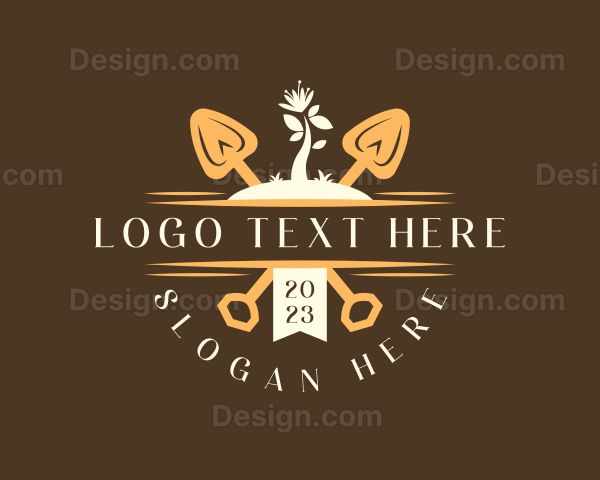 Landscaping Shovel Gardener Logo