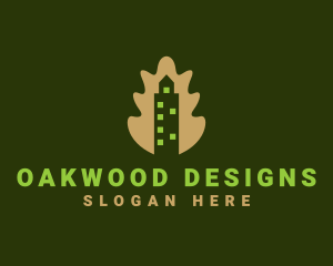 Leaf Building  Skyscraper logo design