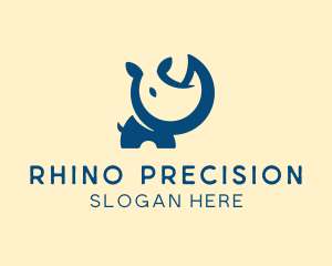 Cute Baby Rhino logo design