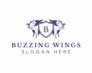 Pegasus Wings Shield logo design